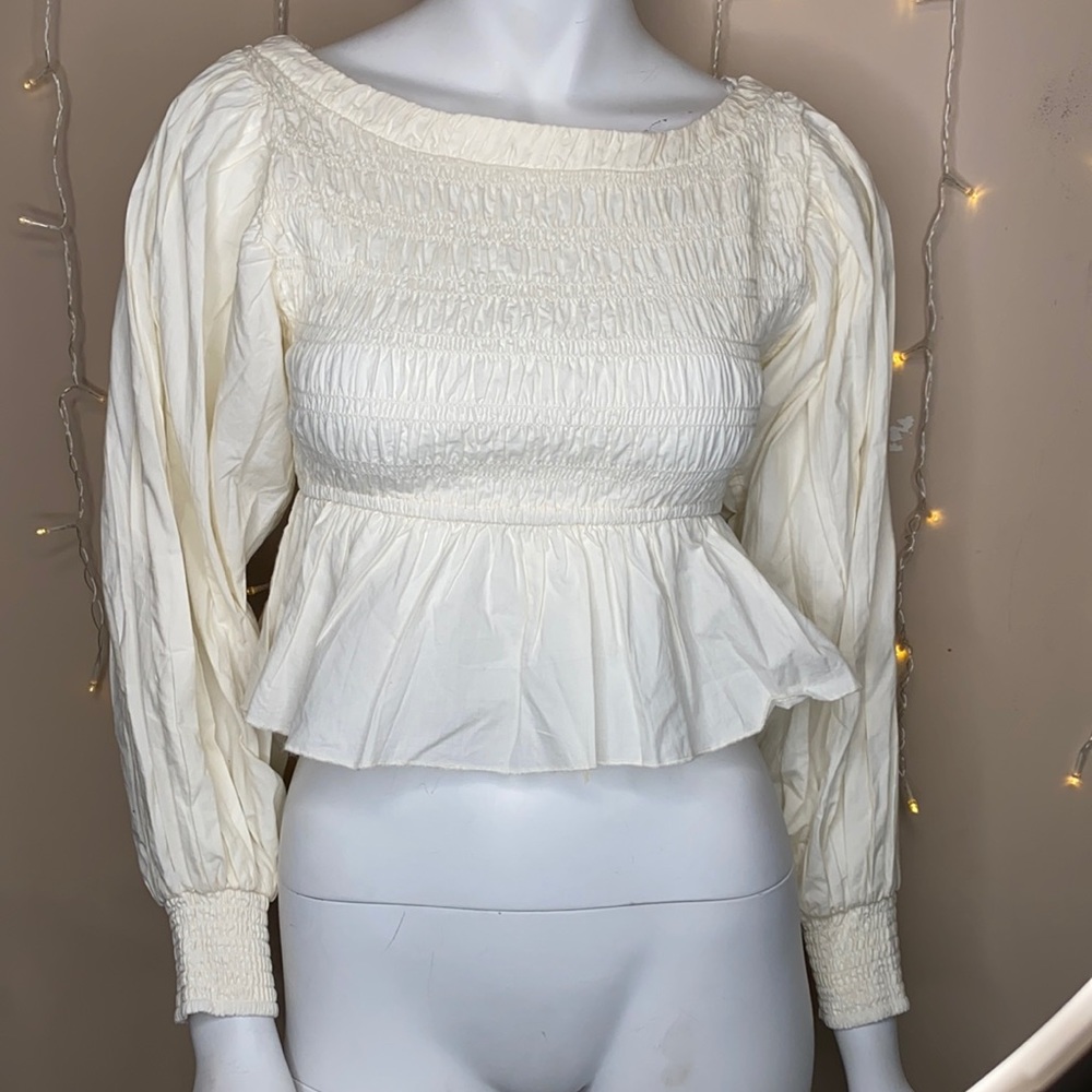 Free People Shauna Smocked Puff Sleeve long sleeve